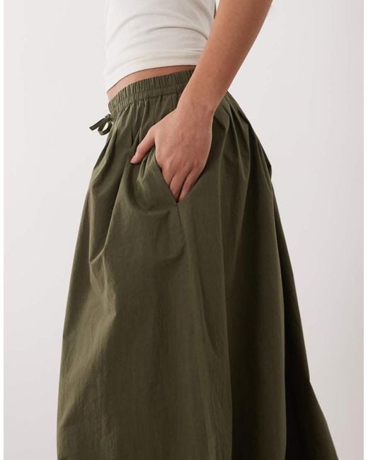 ARKET Green Pure Cotton Balloon Pants