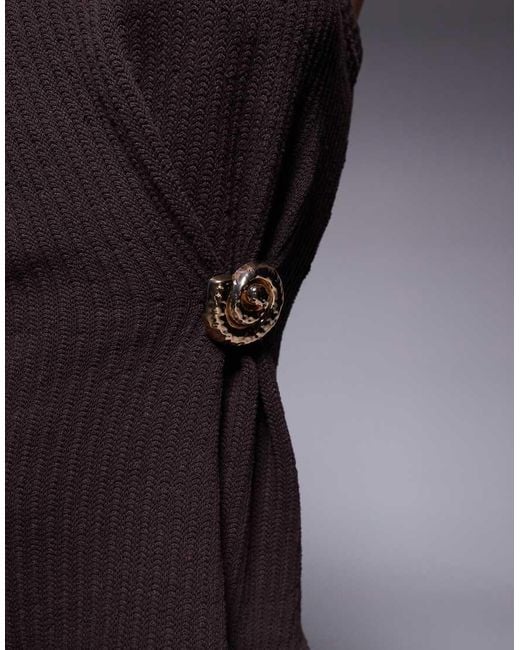 River Island Overslagtop Met Textuur En Goudkleurige Schelp-Hardware in het Blue