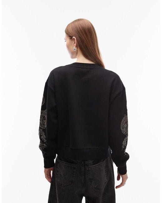 Sudadera Negra Con Abalorios Cecile Pippa De AllSaints de color Black