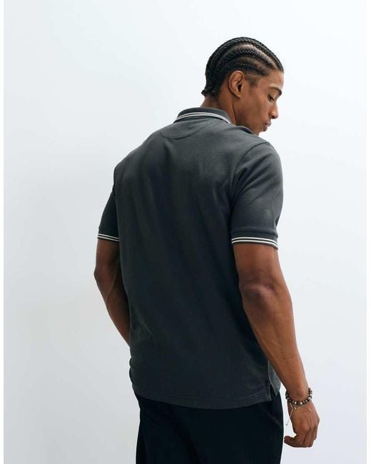 Farah Gray Bowes Short Sleeve Tipped Logo Polo for men