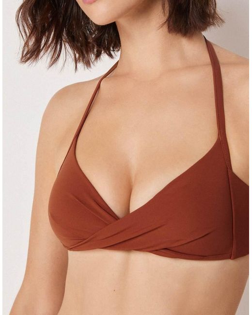 Calzedonia Blue Premium Fit Padded Triangle Bikini Top