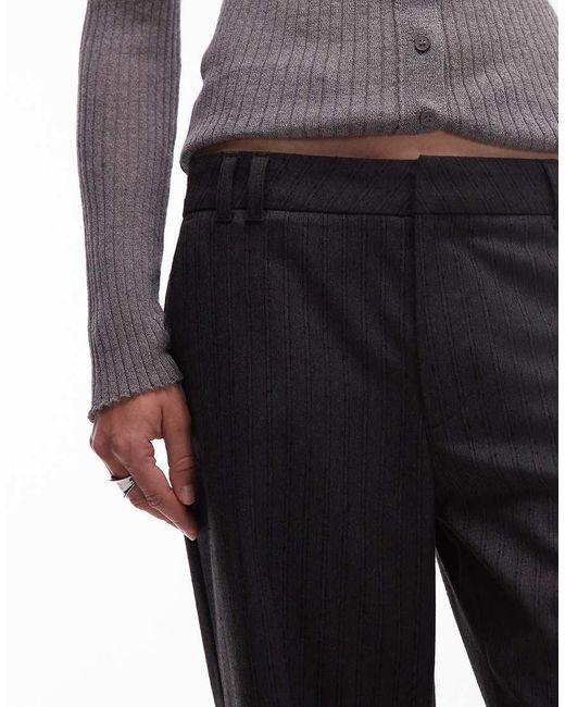 Pantalones De Sastre Grises De Talle Alto Y Corte Masculino Con Raya Diplomática De ASOS de color Gray