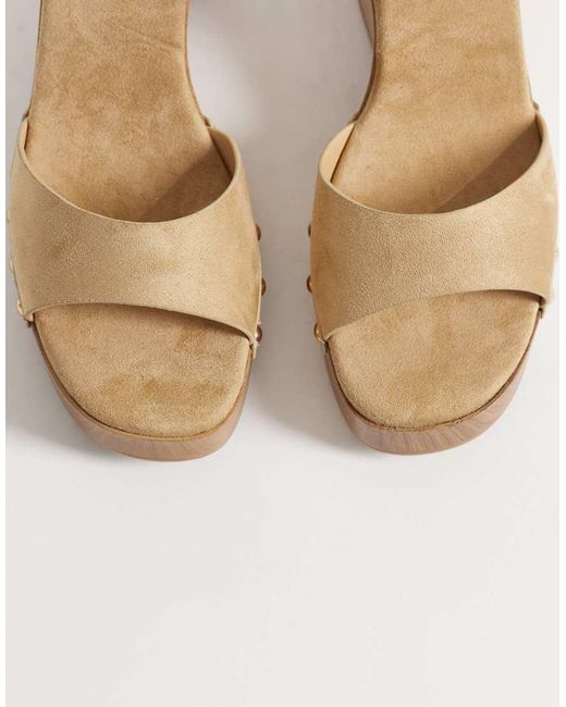ASOS Metallic Thea Wood Effect Wedges
