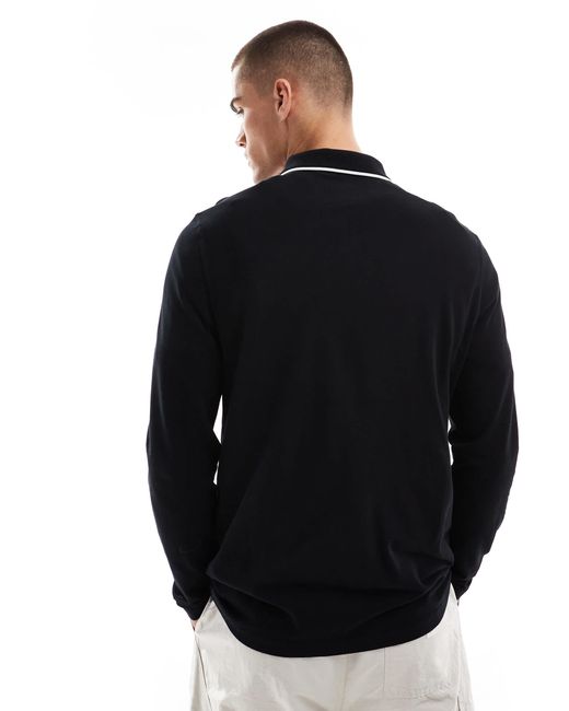 Barbour – hampstead – langärmliges polohemd in Black für Herren