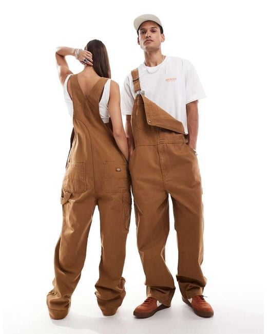 Dickies Brown Duck Canvas Dungarees