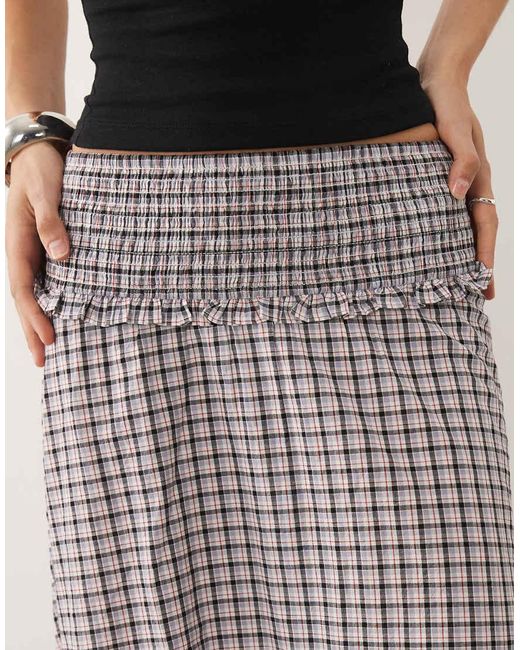 Nobody's Child Gray Ronda Shirred Waist Maxi Skirt