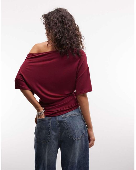 Collusion Red Drapey Off Shoulder