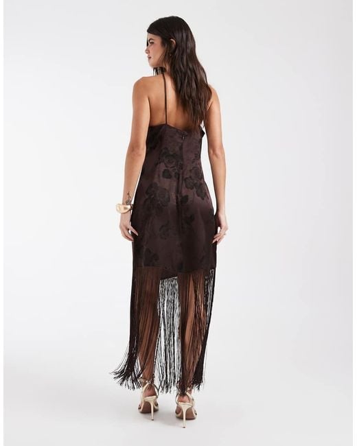 Vero Moda Multicolor Cami Strap Mini Dress With Fringe Detail Skirt