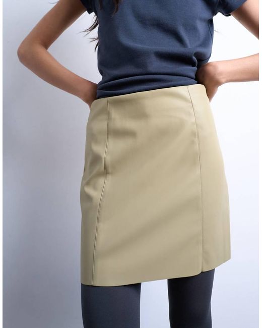 TOPSHOP Multicolor Faux Leather Co-ord Mini Skirt