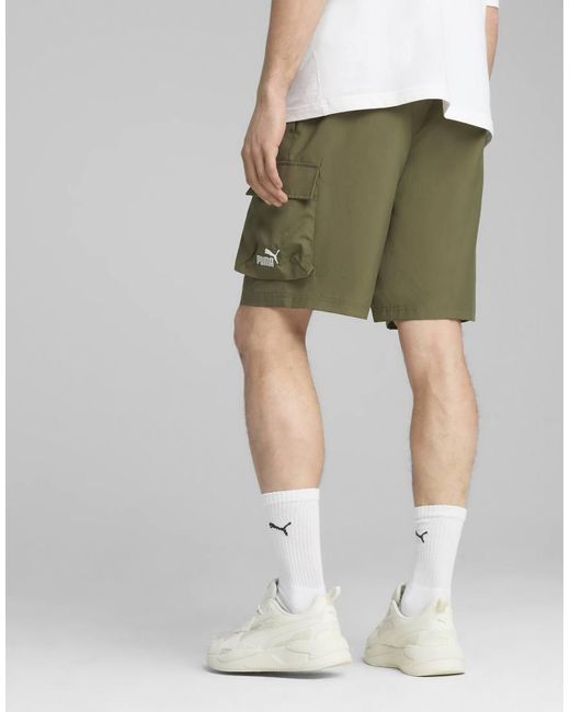 PUMA Green Essentials No.1 Logo Woven Cargo 9" Shorts for men