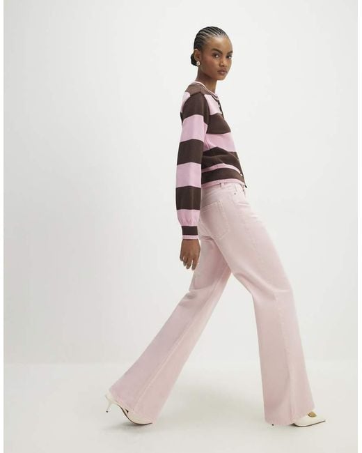 River Island Pink Relaxed Straight Jeans