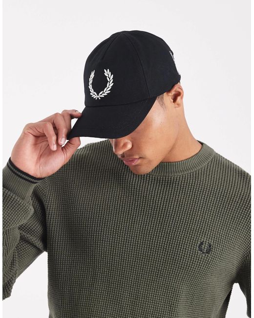 Fred Perry Black Bold Logo Cap for men