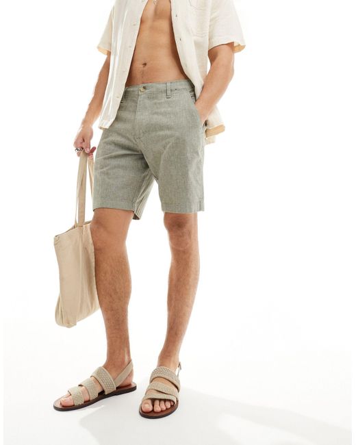 Hollister Natural Linen Blend Shorts for men
