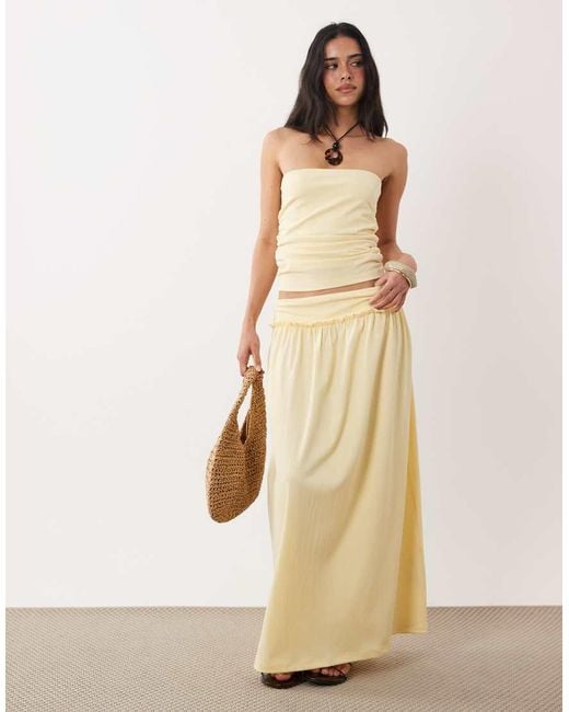 ASOS Natural Ruched Bandeau Top Set