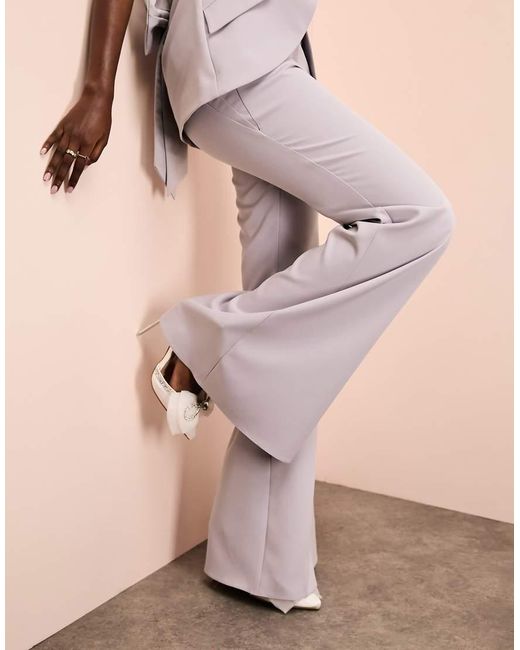 ASOS Natural Tailored Skinny Flared Pants