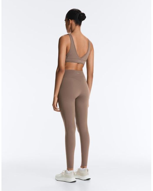 Oysho Natural Comfortlux High-rise Hemstitch Ankle-length leggings
