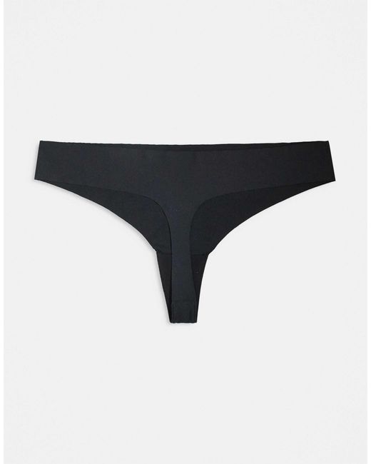 ASOS Black Asos Design Curve 3 Pack No Vpl Thong