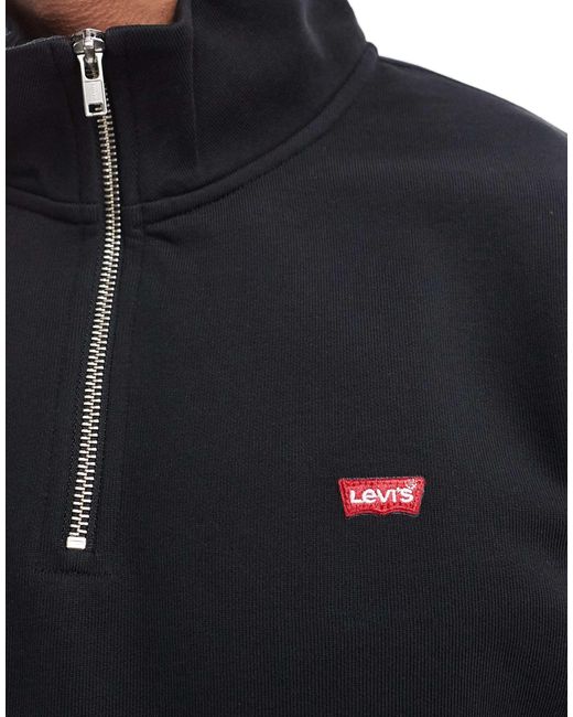 Levi's – the original hallmark – es sweatshirt mit kurzem reißverschluss und logo in Blue für Herren