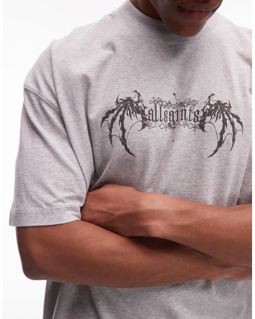 AllSaints Gray Angelic Ss T-shirt for men