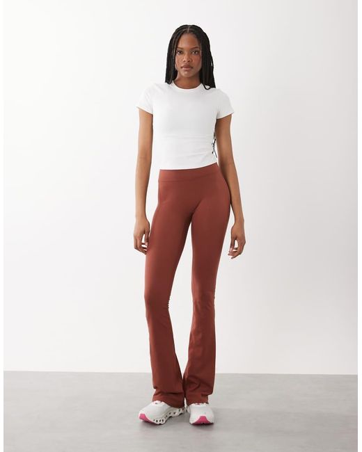 4505 Brown Tall Icon High Waist Slim Kick Yoga legging