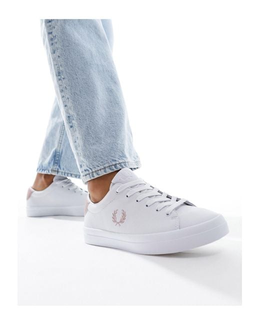 Fred Perry Blue Textured Lottie Leather Sneakers