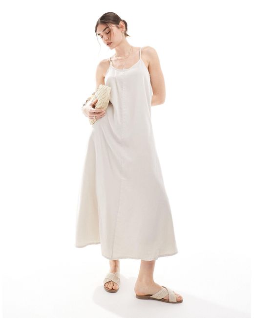 Vero Moda White Premium Strappy Maxi Dress