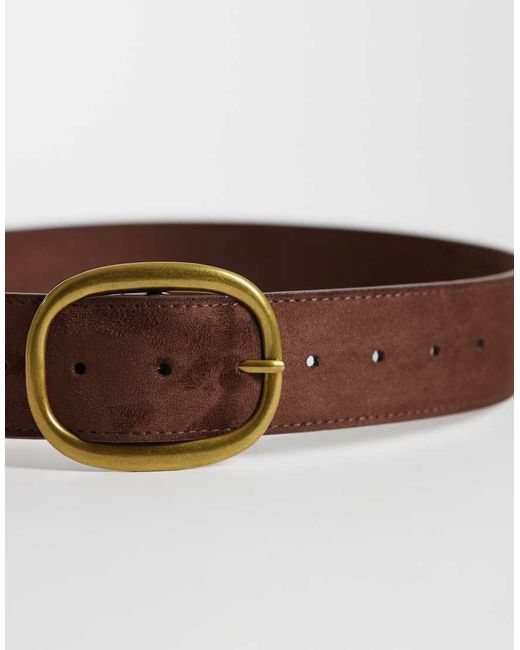 ASOS Brown Waist And Hip Faux Suede Jeans Belt