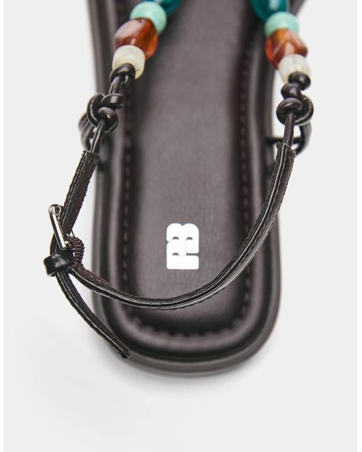 Sandales plates ornées Pull&Bear en coloris White