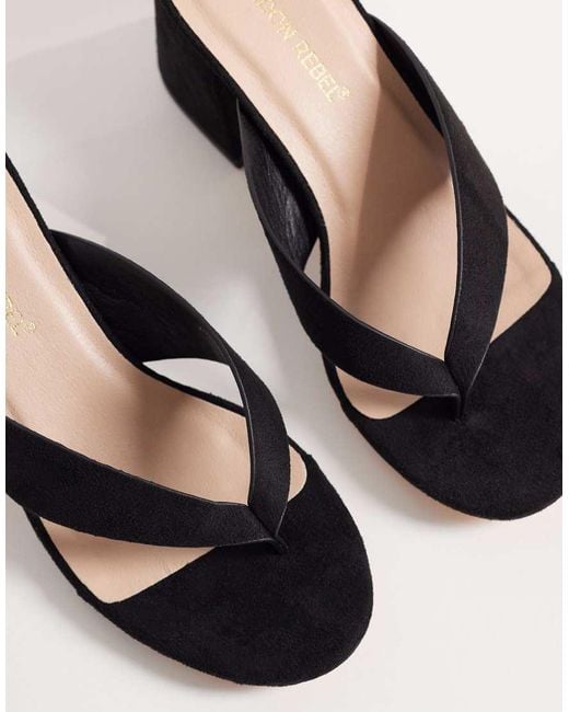 London Rebel Multicolor Elle Heeled Thong Sandals