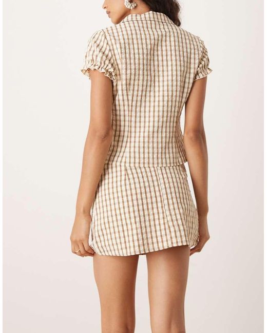 Minifalda Marrón Con Estampado A Cuadros Solla De Motel de color Natural