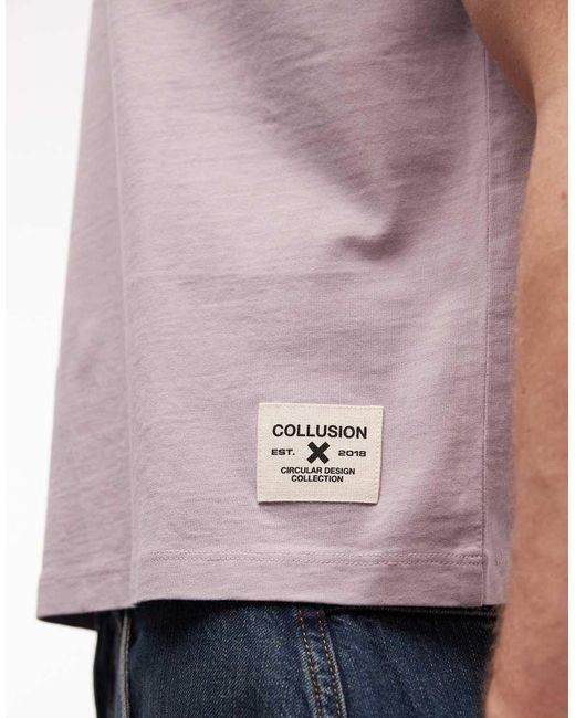Collusion Purple Circular Design Collection Heavy Weight Tee for men