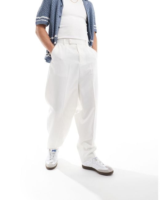 ASOS Blue Smart Balloon Fit Trousers for men