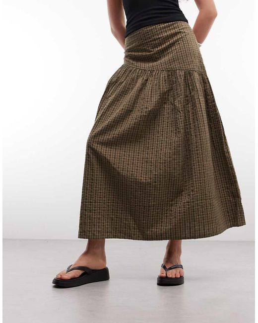 Collusion Green Drop Waist Maxi Skirt