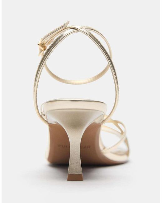 Pull&Bear White Strappy Heeled Sandals