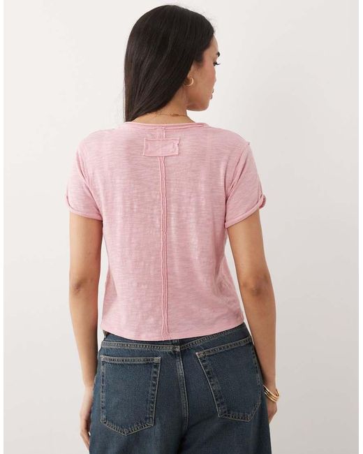 Free People Red V Neck Take 2 T-Shirt