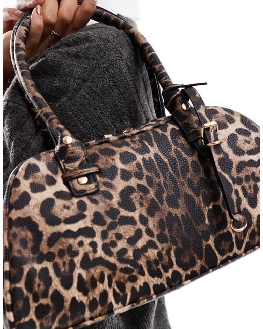 Bershka Leopard Bowling Bag in Black Lyst Australia