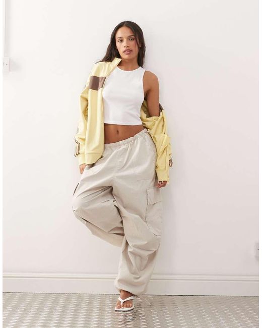 Weekday Natural Crop Ribbed Tank Top