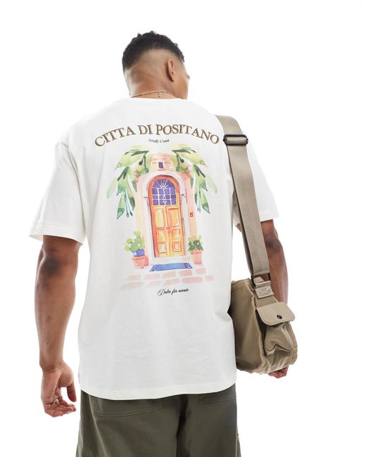Jack & Jones – oversize-t-shirt in White für Herren