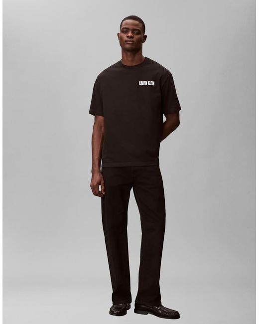Calvin Klein Black Vertical Logo Graphic T-shirt for men