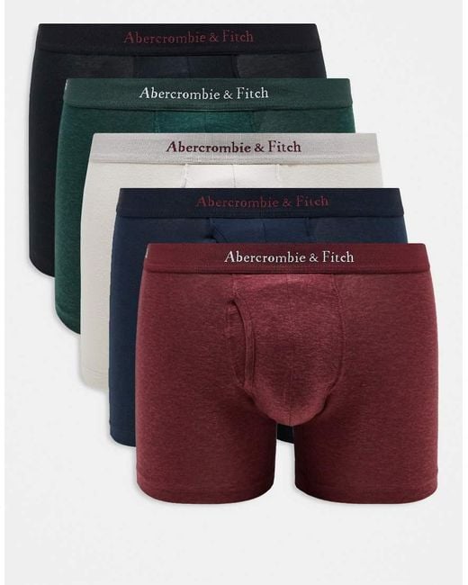 Abercrombie & Fitch Multicolor 5 Pack Logo Tonal Waistband Trunks for men