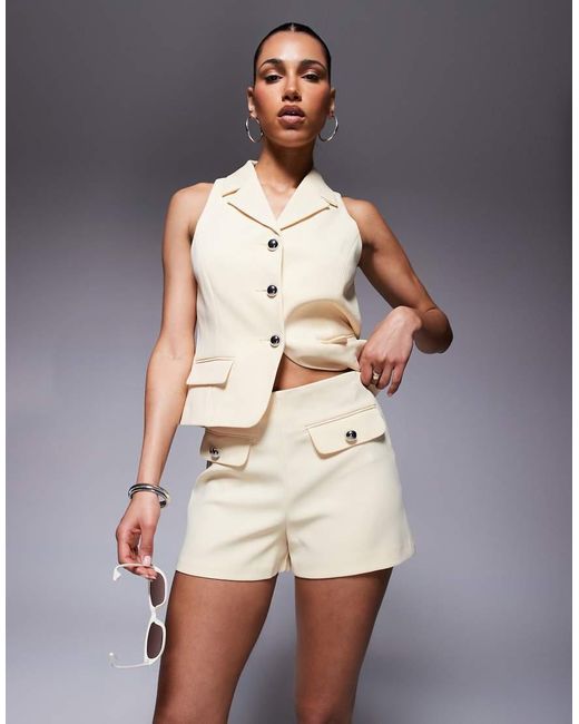 River Island Yellow Micro Short Co-ord