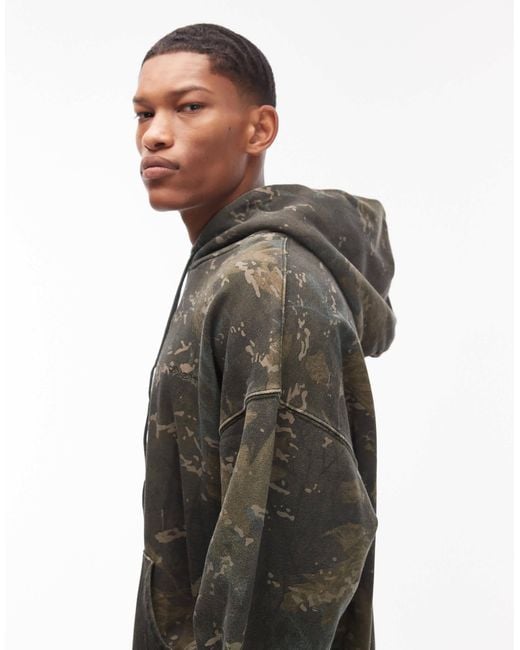 Carhartt – benton – kastiger kapuzenpullover mit em camouflagemuster in Gray für Herren