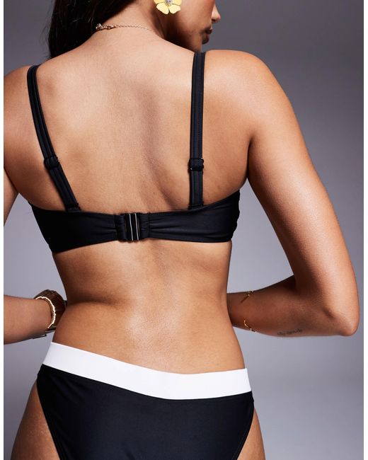 Wolf & Whistle Blue Bandeau Twist Front Bikini Top