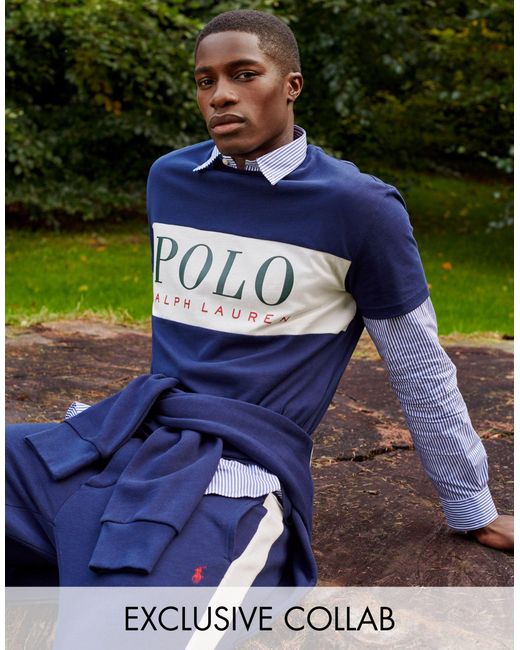 Polo Ralph Lauren X asos – exclusive collab – jogginghose in Blue für Herren