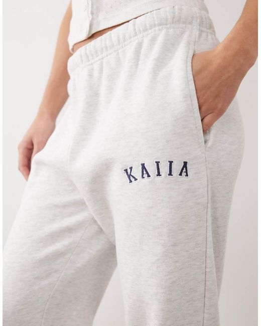 Kaiia Purple Petite Cotton Blend Embroidered Logo Cuffed Joggers