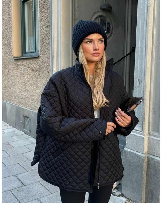 Aim'n Oversized Gewatteerd Jack in het Black