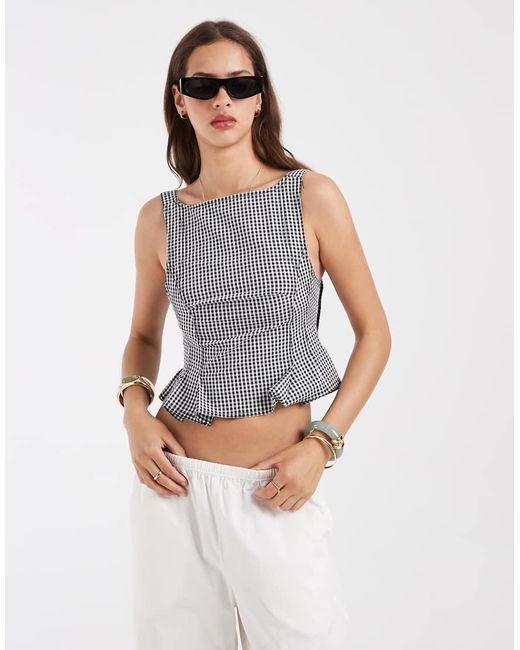 Free People White Sunfaded Cinched Top