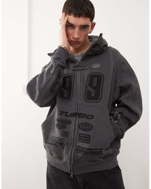 Aape By A Bathing Ape Black Aape By A Bathing Ape Motocross Style Hoodie for men