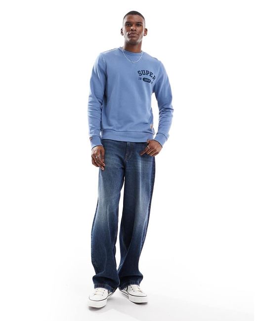 Superdry Blue Athletic Printed Sweatshirt for men