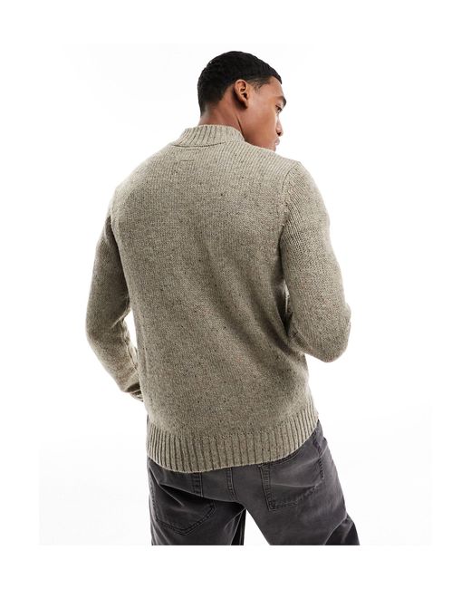 Jack & Jones Gray Thick Jumper With High Neck for men